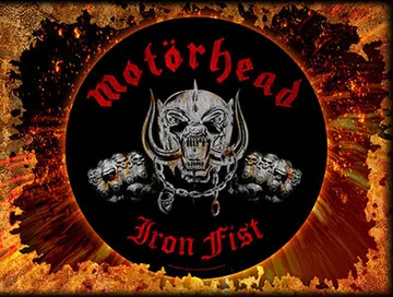 Motorhead- Iron Fist (Round) Sewn Edge Back Patch (bp9)