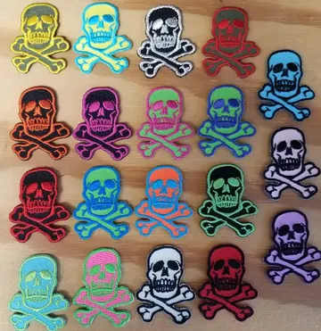 Skull & Crossbones embroidered patch (1.5") (ep210)