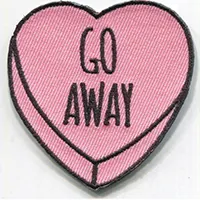 Candy Heart (Go Away) Embroidered Patch
