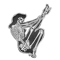 Skelli Girl Pin Up Legs Up Embroidered Patch by Kreepsville 666 (ep958)