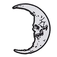 Skull Crescent Moon Embroidered Patch by Kreepsville 666 (ep1074)