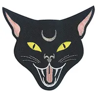Crescent Moon Cat embroidered patch (ep1158)