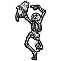 Skeleton & Cat embroidered patch (ep1338)