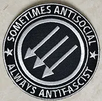 Sometimes Antisocial, Always Anti Fascist Embroidered Patch