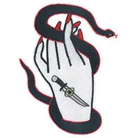 Hand Snake & Knife embroidered patch (ep1383)