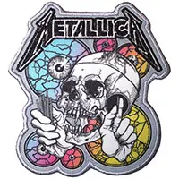 Metallica- Shortest Straw Skull With Multi-Color Eyes Embroidered Patch (ep1493)
