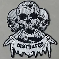 Discharge- Skulls embroidered patch