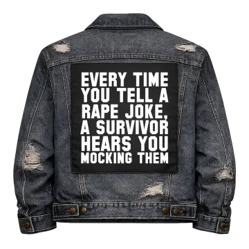 Rape Jokes Back Patch