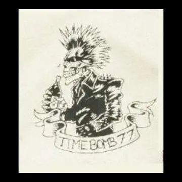 TIMEBOMB 77 - Skeleton Punk (black on white) - Patch (Screen Pri