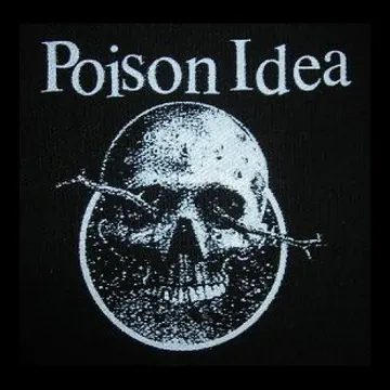 POISON IDEA - Black Skull - Patch (Screen Print)