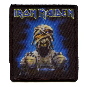 Official Iron Maiden Patch Mummy Lightning Embroidered Iron On EH3