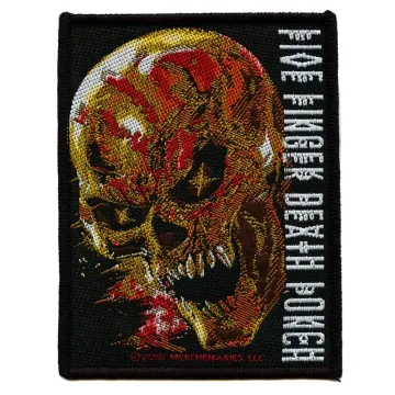 Five Finger Death Punch And Justice for None Patch Official Woven Sew On Heavy Metal Band Skull Jacket Vest Backpack Patch