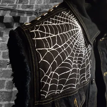Spider web patch screen printed patch Horror Punk Black metal Goth