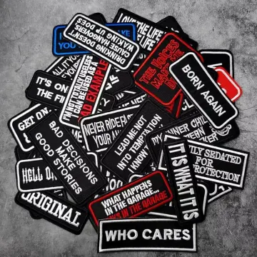 Funny Humor Quotes Punk Emo Embroidered Iron On Patches Bundle - 15pcs