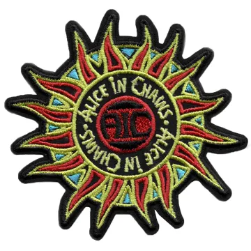 Alice In Chains Sun Logo Patch Embroidered Iron On Alternative Rock Grunge Band Fan Jacket Backpack Collectible Gift