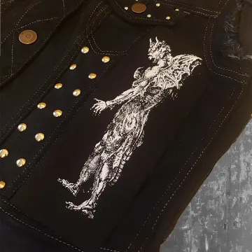Temptation of a saint by the Devil screen printed patch Horror Punk Black metal Goth Occult Folk lore
