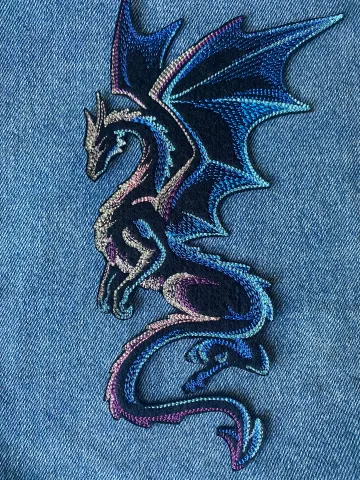 Celestial Dragon Embroidered Iron On Patch: Fantasy Applique