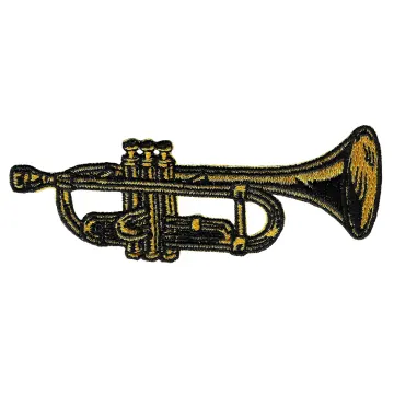 TRUMPET BAND PATCH embroidered iron-on Brass Musical Instrument applique