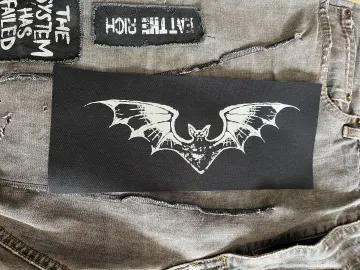 Gothic Bat Patch: Spiderweb Wings, Sew-On Punk Accessory