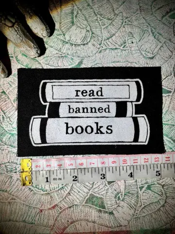 read banned books, pro-literature anti censorship punk patch