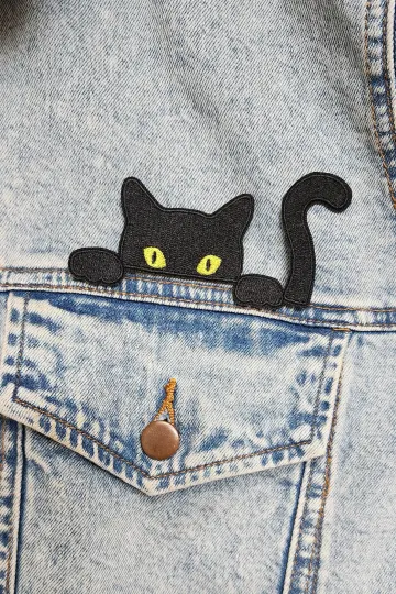 Cat Patch Iron-on sew on patch for denim or backpack gift for cat lover