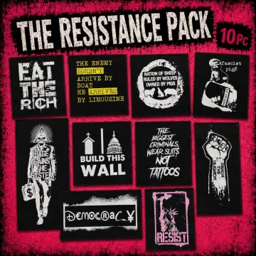 The Resistance Pack – 10 Pc Punk Protest Patch Bundle, Political Activist Resistance DIY Patches