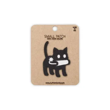 Bomb Cat Tactical Patch Black and White Small