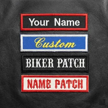 Custom Embroidered Straight Patch - Name Tag, Biker, Motorcycle Club Sew-On Patches