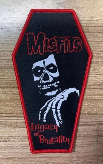 LEGACY Brutallity Coffin Shaped Woven patch heavy metal death black thrash speed grindcore crust doom cartoon novelty patches sew-on