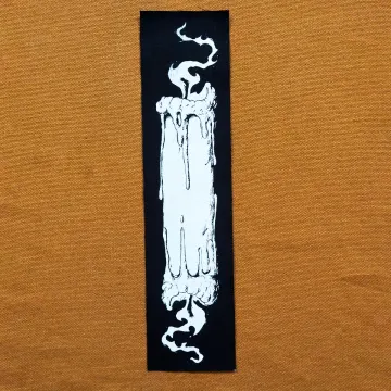 Candle Burning Both Ends Patch: Long Screen Printed Cotton Twill, Spooky Witchy Style