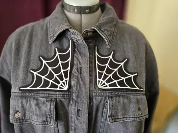 Spiderweb Corner Patches – Screen Printed Gothic Sew-On Pair