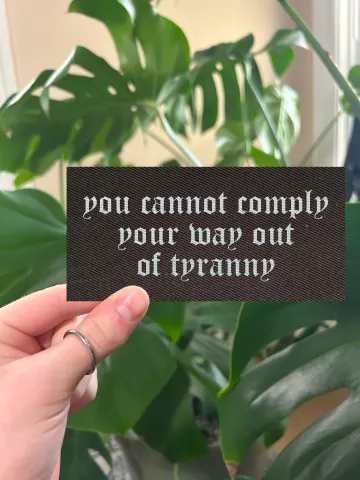 Cannot Comply Patch - Activism Punk Screenprinted Art