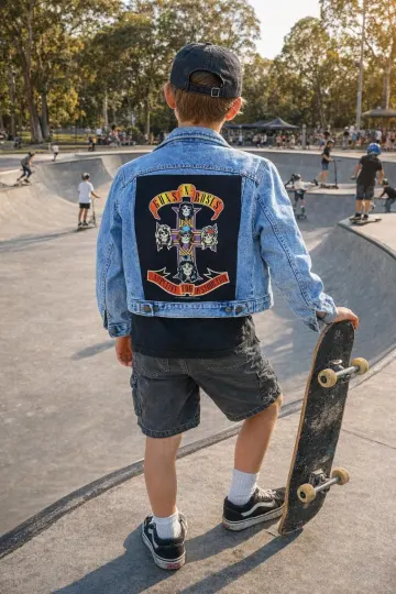 Guns n Roses Band Patch Denim Jacket Lee Kids