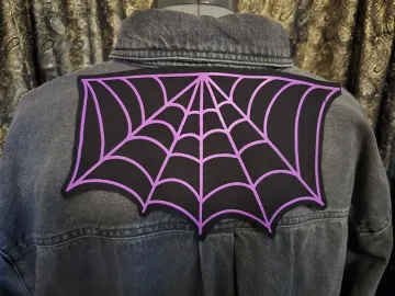 Lavender Spiderweb Back Patch – Gothic Punk Sew-On Patch