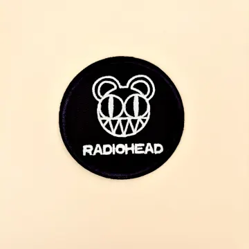 Radiohead Patch Iron On 1pc- Music Rock Band Patch, Round Black Hard Rock Band Logo Badge, Punk Goth Patch for Jeans, Cool Hat Patch