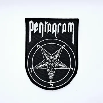Pentagram Band Logo Shield Border Embroidered Patch