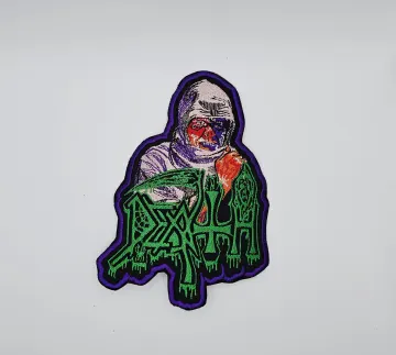 Death Scream Leprosy Pink and Green Shaped Border Embroidered Patch