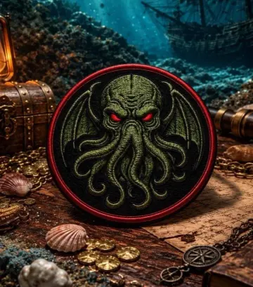 Cthulhu Patch/Iron-On Patch/Paranormal Badge/Mythical Creature/Gothic Badge/Sew-On Applique for Clothing, Vest/Jacket, Hats, Backpack
