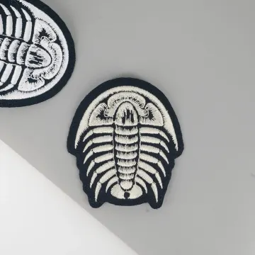 Trilobite Embroidered Patch, Paleontology Punk Rock Applique Iron on, Cambrian