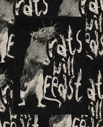 RATS backpatch sew on punk patch 11 x 14