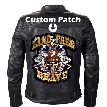 Custom Embroidered Large Back Jacket Patch, Biker Skull Wings Design, Iron On Sew On