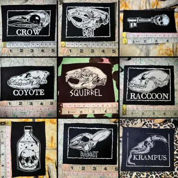 animal skull variety sew on crust punk patches