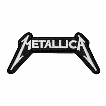 Metallica Logo Embroidered Patch Black White Heavy Metal Badge