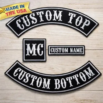 Custom Embroidered Rocker Patch Set, Iron-On Banners for Biker MC Jackets and Vests