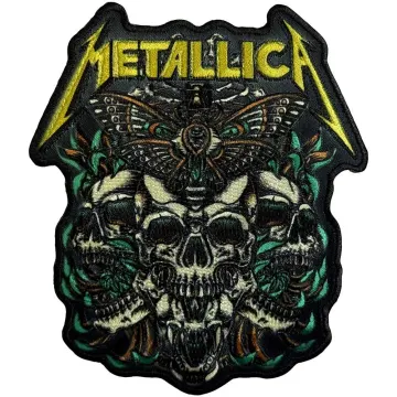 OFFICIAL Metallica Moth Into Flame Embroidered Iron On Patch - Heavy Metal 41-J