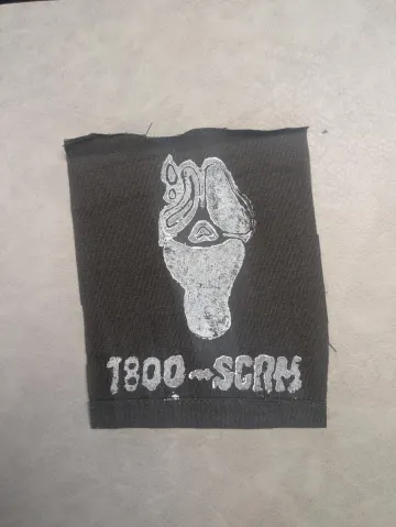 1800-SCRM Ghostface Scream inspired Hand-Printed SEW-ON Horror Patch Linocut Blockprint