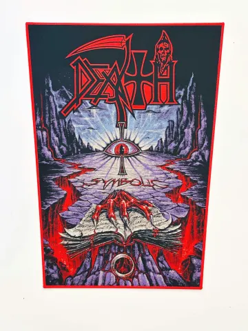 Death - Symbolic x Exclusive Noah Cutter Meihoff Art RED Officially Licensed WOVEN Back Patch Set Limited to 25 Sold Out Direct No Remakes