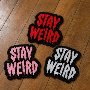 Stay Weird Embroidered Patch Iron On Sew On Patch, Gothic Horror Quote Patch, Alternative Punk Jacket Backpack Patch Gift (41) $ 3.95