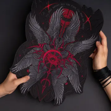 Seraphim Patch, Biblically Accurate Angel Personalized Goth Embroidered Patch, Iron-On, Sew-on