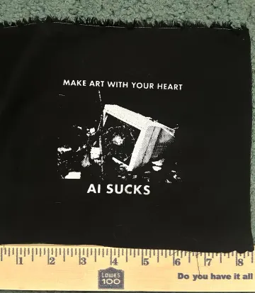 AI SUCKS PATCH yes I mean artificial intelligence its very dumb screenprinted and diy